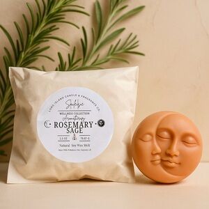 Rosemary & Sage Moon Melts – 2 Moon Face Soy Wax Melts | Aromatherapy Wellness